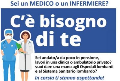 Accorato appello ai medici lecchesi e non solo: “C’è bisogno di te, in corsia ti stanno aspettando!”