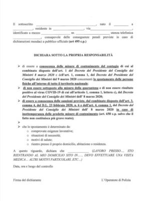 Coronavirus: da FS Italiane un’App gratuita per compilare nuovo modulo di autocertificazione