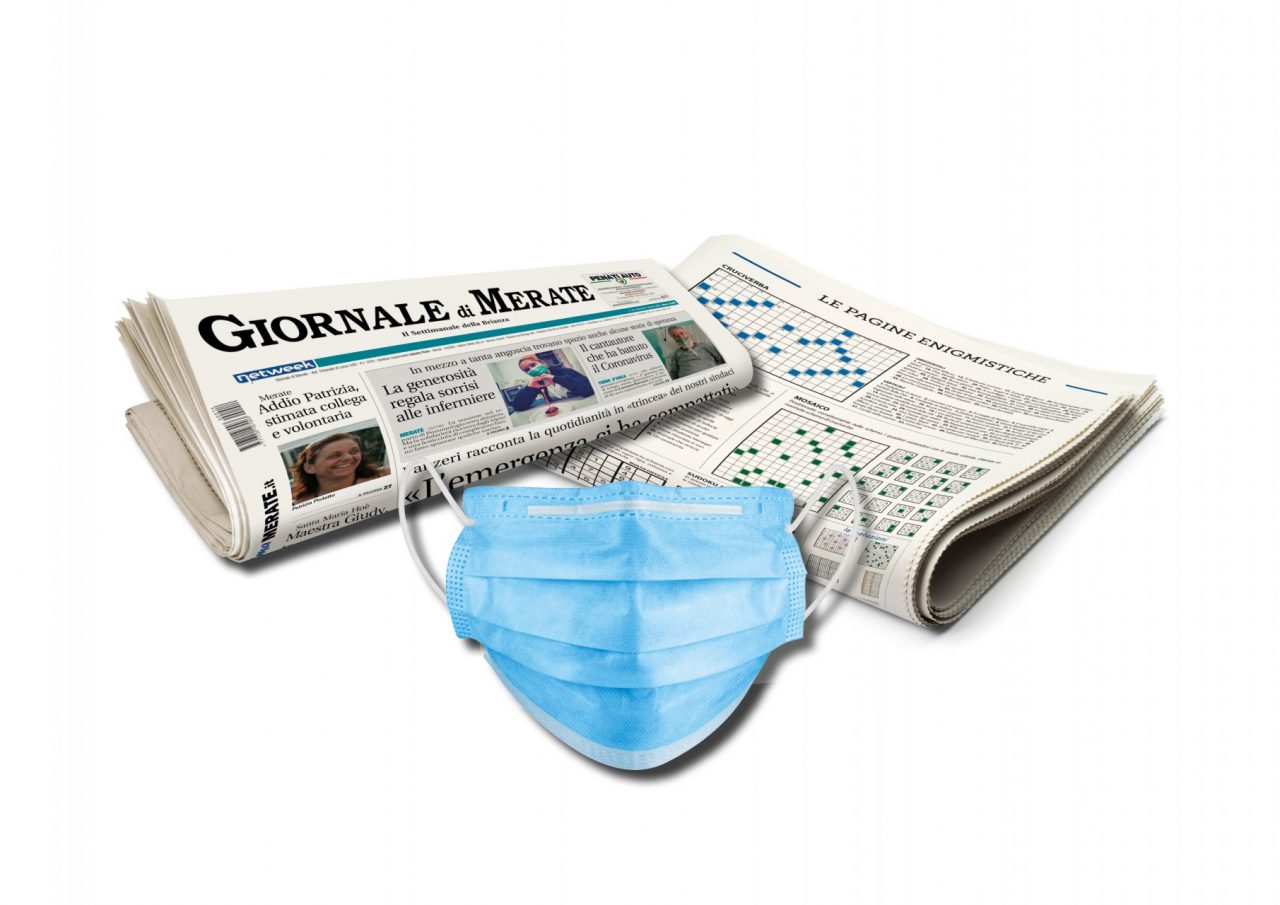 Una mascherina insieme al Giornale di Merate ancora in edicola!