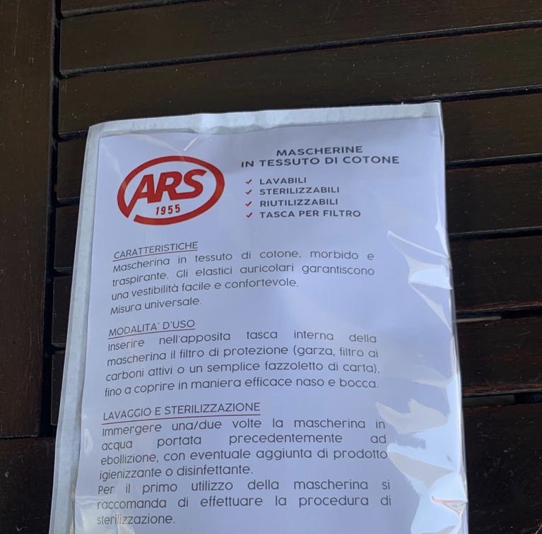 L’Ars Rovagnate dona 1000 mascherine all’Unione dei Comuni della Valletta