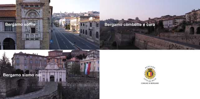 “Bergamo soffre, combatte e cura, Bergamo siamo noi” VIDEO