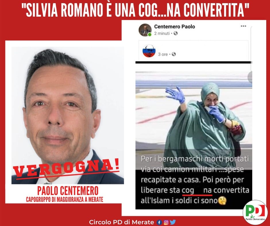“Cog…na convertita” a Silvia Romano: chieste le dimissioni di Centemero