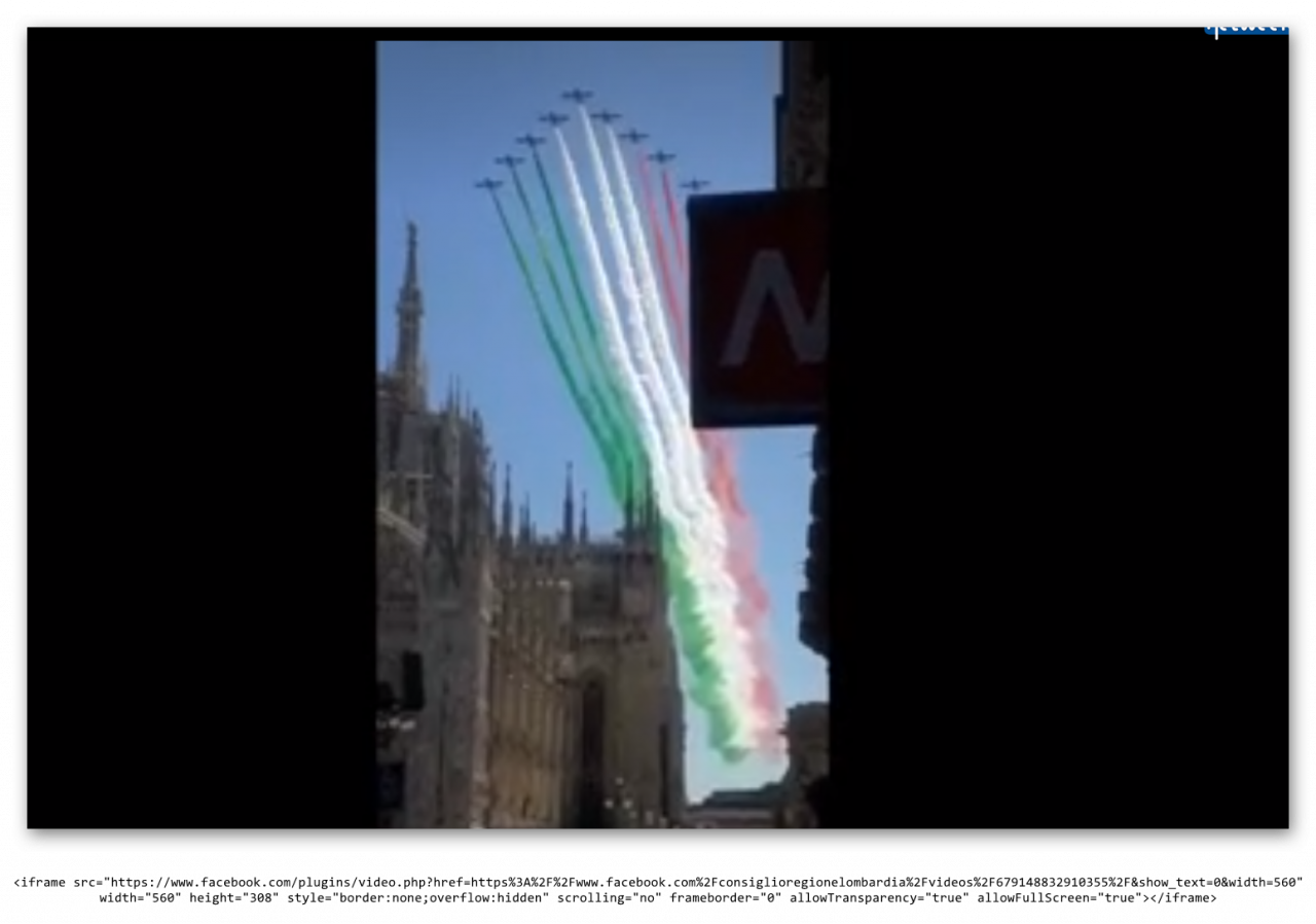 L’abbraccio simbolico delle Frecce Tricolori in volo sopra Milano VIDEO