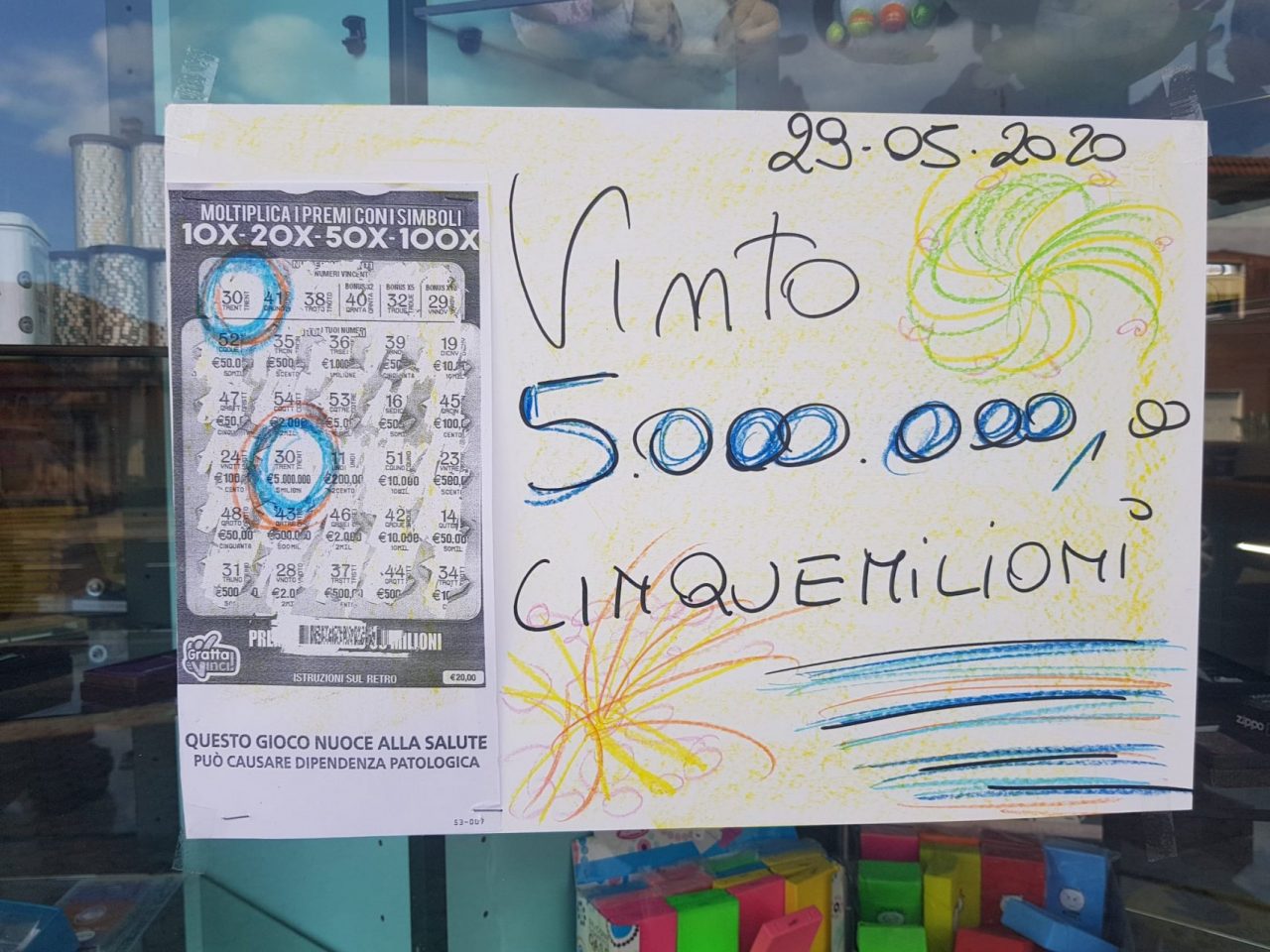 Incredibile vincita: cinque milioni di euro al “Gratta e vinci”