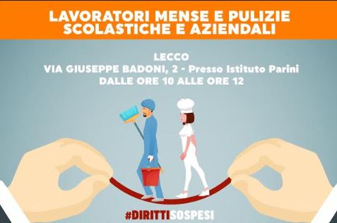Covid-19:  presidio per il futuro delle lavoratrici delle mense e addette alle pulizie delle scuole