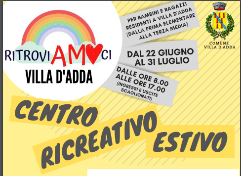 Villa D’adda: in partenza il centro estivo per i ragazzi