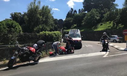 Caduta da moto, incidente al ponte di Brivio