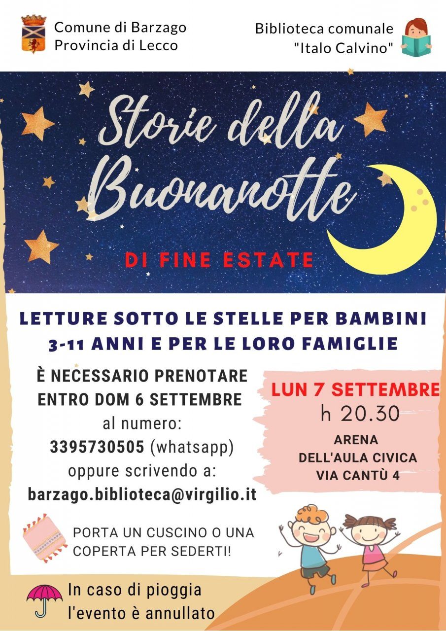 Barzago: tornano le “Letture della buonanotte” per i bambini