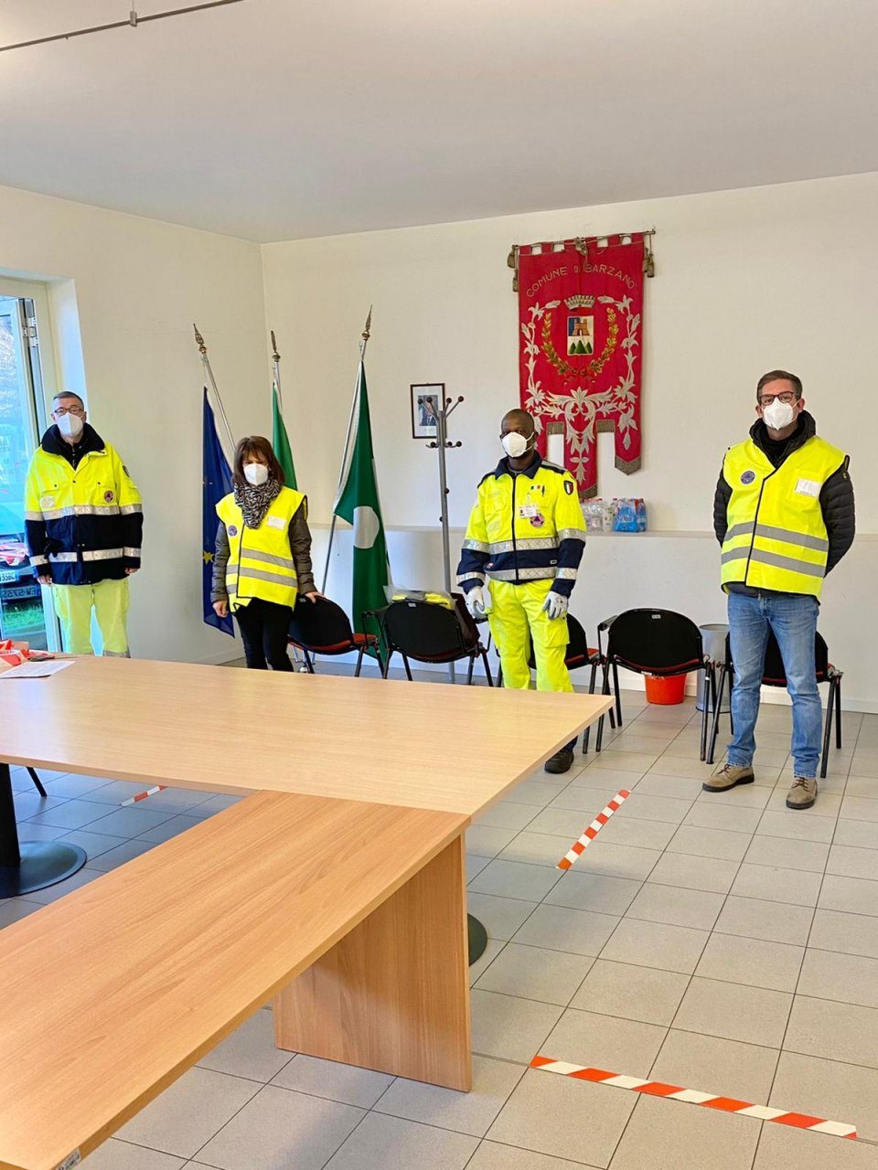 Protezione civile in azione per le vaccinazioni antinfluenzali nel Casatese