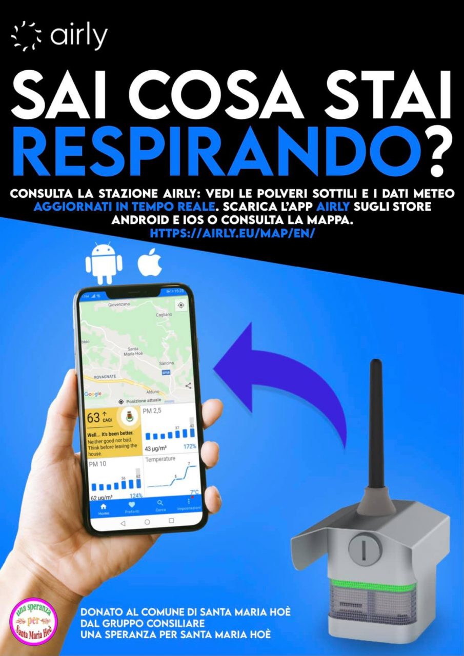 Santa Maria Hoè: la maggioranza dona al Comune un dispositivo per misurare la qualità dell’aria
