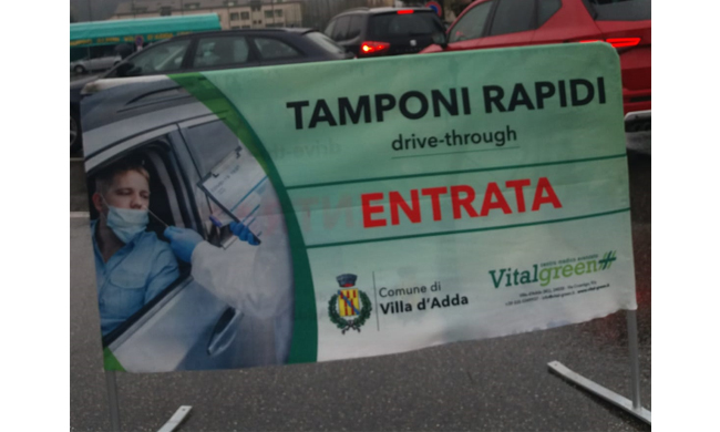Tamponi rapidi Drive Through, Vital Green supporta il comuni di Villa d’Adda e Calusco