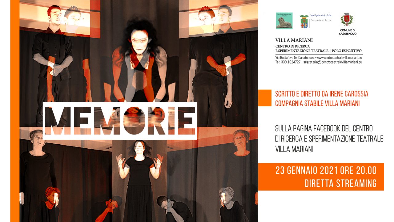 “Memorie”: un nuovo spettacolo teatrale in streaming a Villa Mariani
