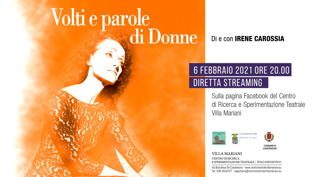 “Volti e parole di donne”: un nuovo spettacolo in streaming a Villa Mariani