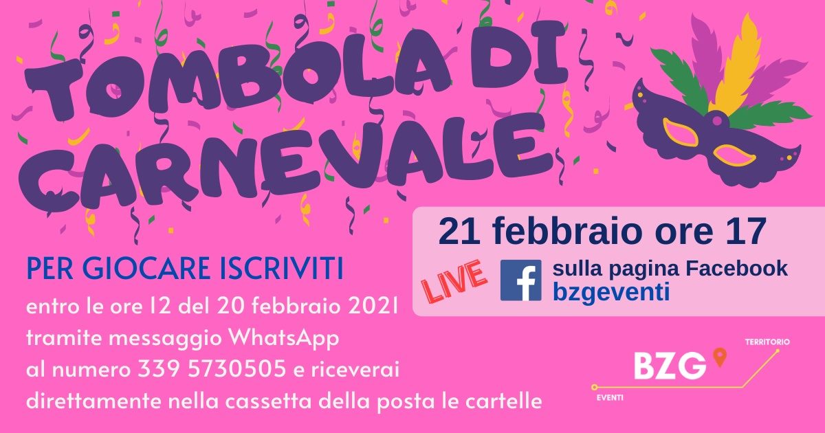 Barzago: la tombola di Carnevale si svolgerà online