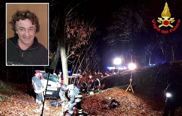 Nella scarpata con il furgone: mercoledì l’ultimo saluto Mazzoleni