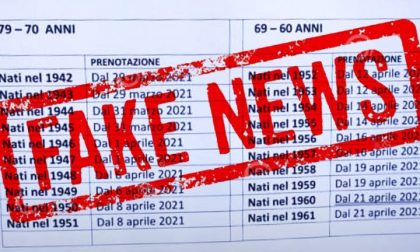 Attenzione alla fake news sulla calendarizzazione dei vaccini per chi ha meno di 80 anni