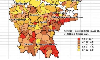 Impennata di contagi nella Bergamasca: 1.916 dal 24 febbraio al 2 marzo. La situazione nell'Isola e in Valle San Martino