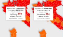 Covid: incidenza a Lecco ancora sopra 300 ma in calo. A Bergamo sotto quota 200