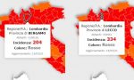 Covid: incidenza a Lecco sopra quota 300 mentre a Bergamo sotto la fatidica soglia del 250