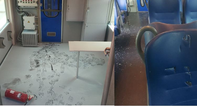Ancora un assurdo atto vandalico: treno distrutto e danni per migliaia di euro
