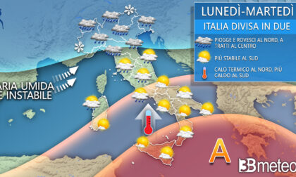 Il meteo divide l'Italia: piogge e temporali al Centronord, caldo al Sud | PREVISIONI METEO