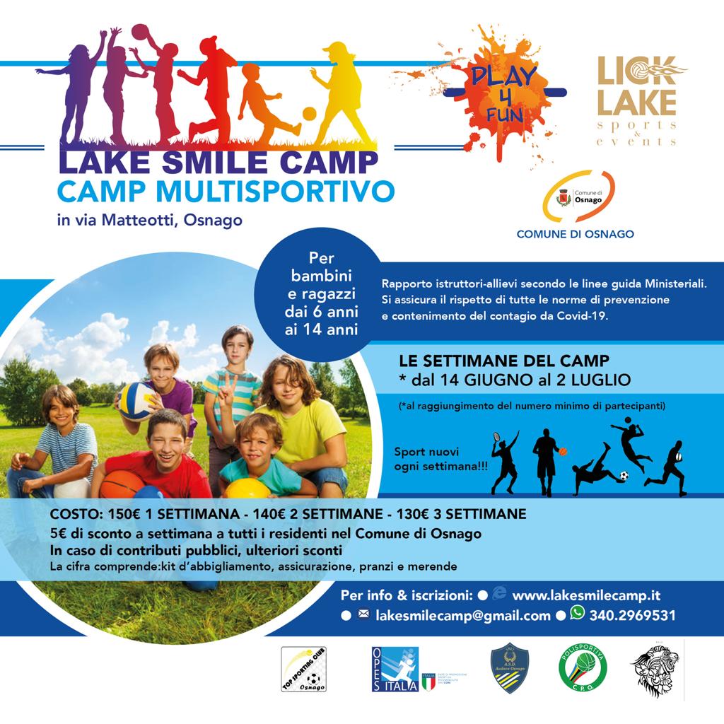 “Smile Lake Camp” e “ViaggiAltrove”, i camp estivi osnaghesi da lunedì 14 giugno