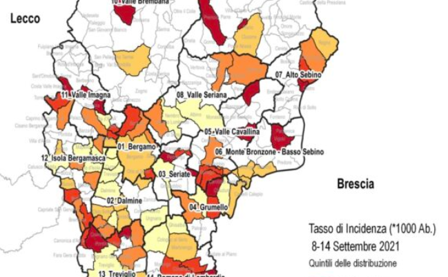 Ancora in calo i contagi in Bergamasca: la situazione nell’Isola e in Valle San Martino