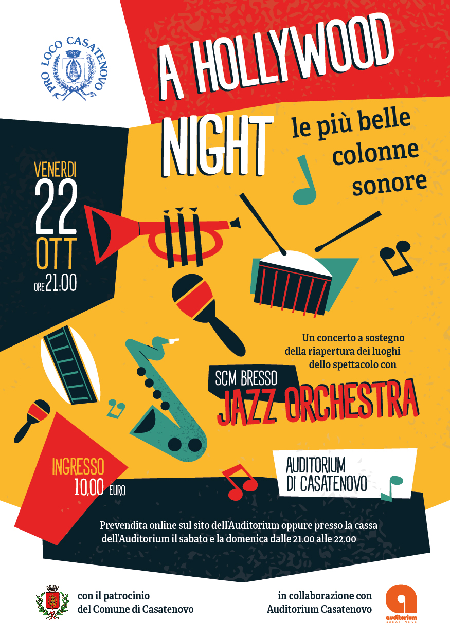“A Hollywood night”: musiche da film con una Jazz Orchestra