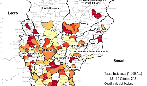 Lieve aumento dei casi in Bergamasca, focolaio in un asilo. La situazione nell’Isola e in Valle San Martino