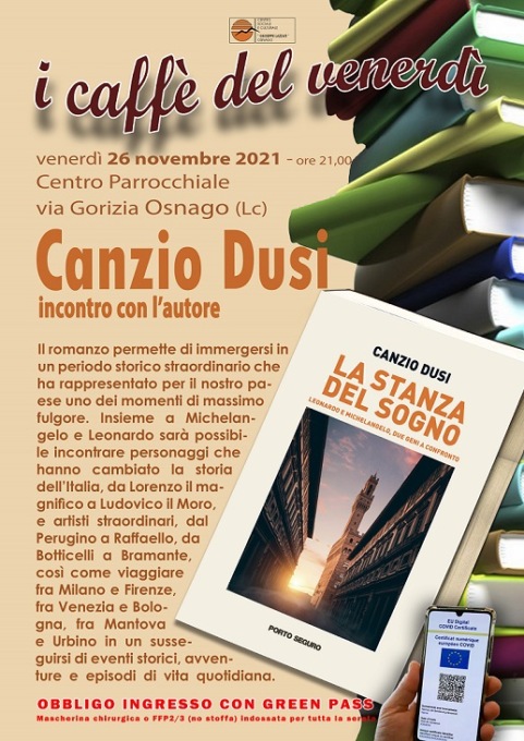 Venerdì 26 novembre l’incontro con l’autore Canzio Dusi