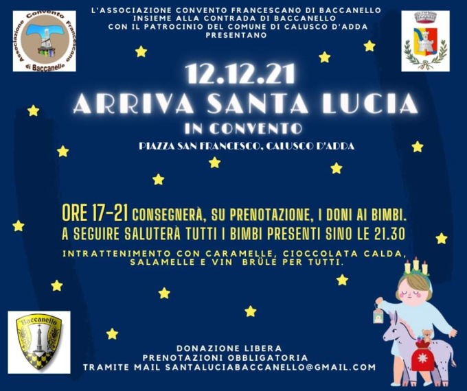 Calusco D’Adda: Santa Lucia arriva in convento