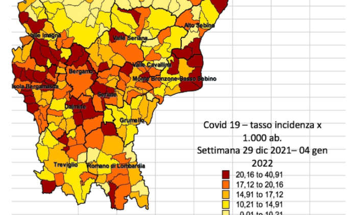 In Bergamasca contagi aumentati del 192,7% in una settimana. L’Isola la zona più colpita