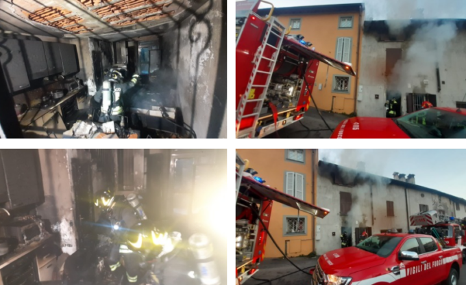 Incendio devastante in appartamento: mobilitate quattro squadre dei Vigili del fuoco e i sanitari