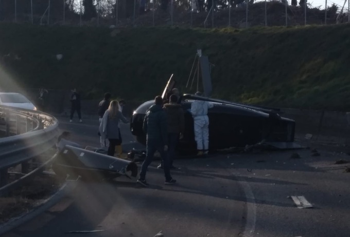 elicottero cade in provincia di como