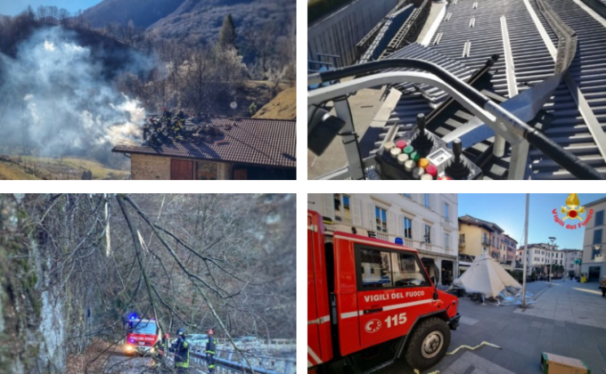 Piante sradicate, strade chiuse e incendi: Lecchese spazzato dal vento forte. Raffiche record a 159 km/h