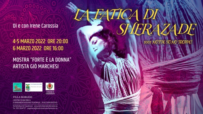 “La fatica di Sherazade”, spettacolo al femminile a Casatenovo