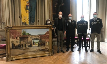 Restituito alla città il dipinto trafugato da Villa Confalonieri