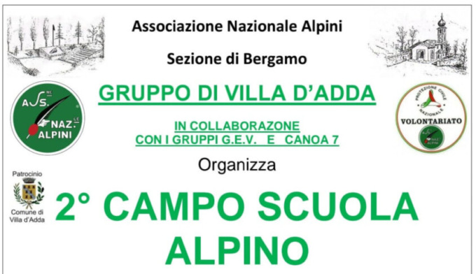 Campo scuola alpino organizzato a Villa D’Adda