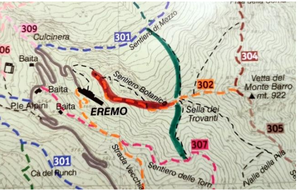 Eternit e materiali nocivi: chiuso il sentiero che dall’eremo porta alla vetta del Barro