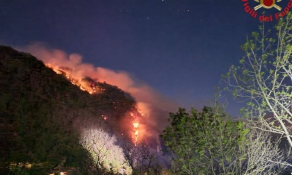 Incendio boschivo nel Lecchese: Vigili del fuoco a lavoro fino a notte