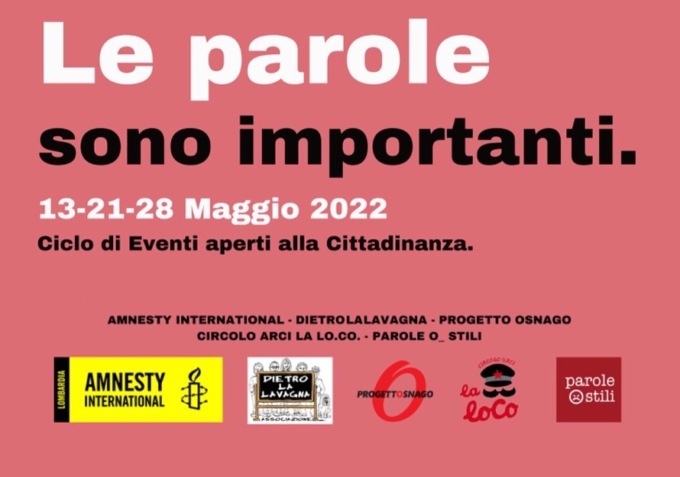 “Le parole sono importanti”, tre incontri a maggio