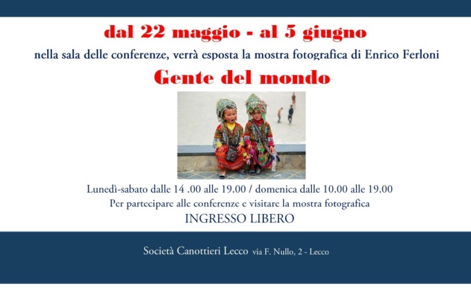 Mostra fotografica “Gente del mondo” alla Canottieri Lecco