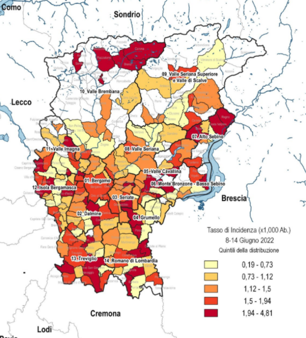 Covid in Bergamasca, incidenza in crescita. La situazione nell’Isola e in Valle San Martino