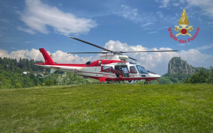 Bloccato in un canalone, salvato dai Vigili del Fuoco