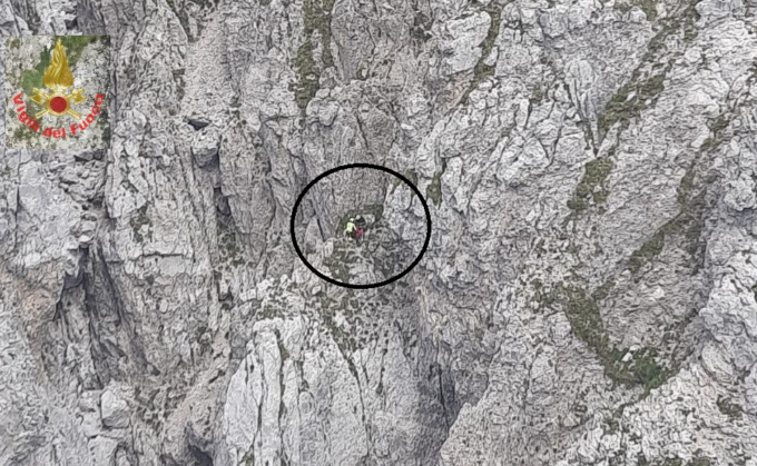 Salvato dai Vigili del Fuoco l’uomo bloccato nel Canale Porta in Grignetta