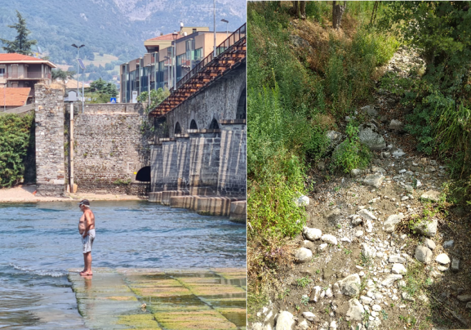 Siccità: le impressionanti immagini dei torrenti brianzoli e dell’Adda