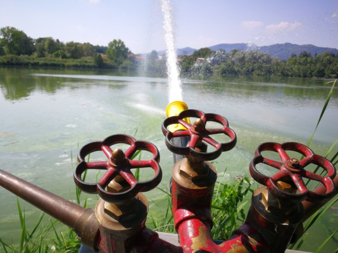 lago di sartirana: protezione civile al lavoro
