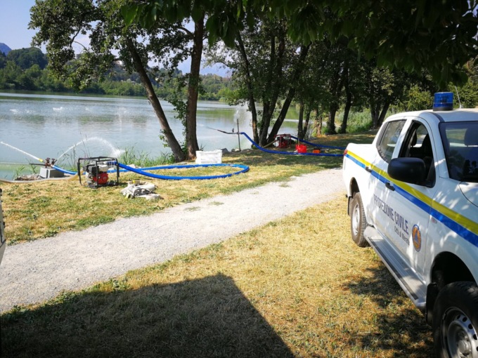 lago di sartirana: protezione civile al lavoro