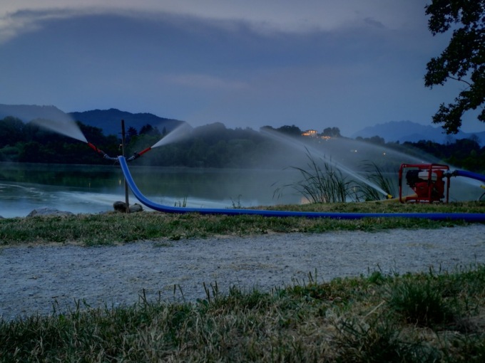 lago di sartirana: protezione civile al lavoro