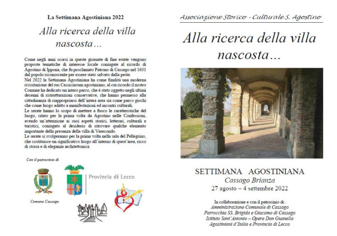 Torna la settimana Agostiniana a Cassago Brianza